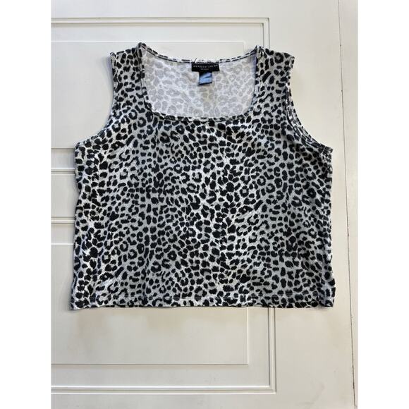 august silk Tops - August Silk Options Vintage Crop Tank Top Animal Print Cotton Size Large